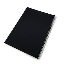 ONAVIA Spiral Notebook for School, 5 Subject, College Ruled Paper, 200 Sheets, 9" x 11", 5 Dividers with Pockets, 3 Hole Punched Perforated, Plastic Cover, Lined Journal, School Supplies, Black