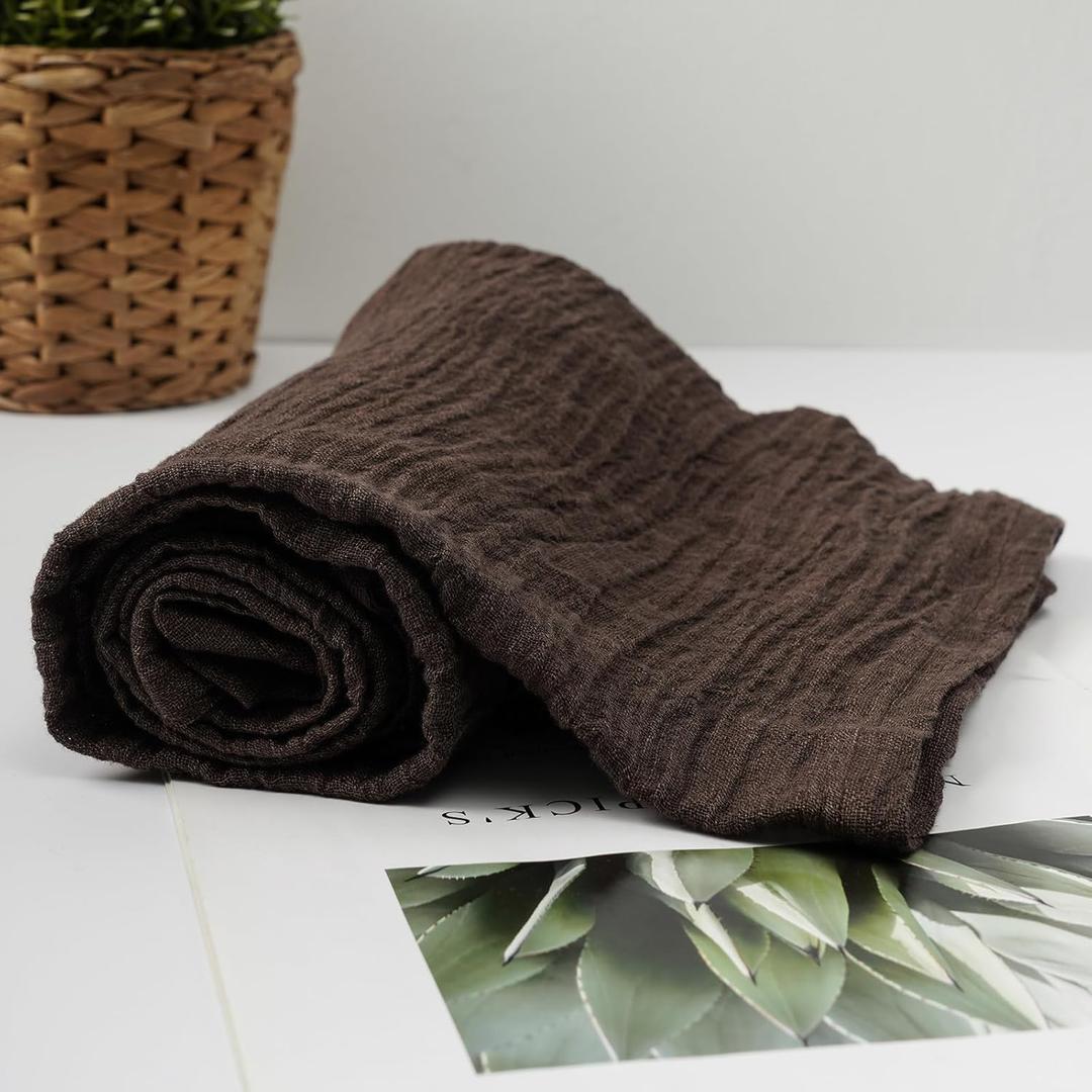 100% Flax Linen Bath Towel 33.5x53 Inches Natural Lightweight Hair Towel for Bathroom Beach Travel,Brown