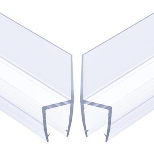 AmazerBath Shower Door Side Seal Strip (Set of 2), Frameless Glass Shower Door Seal Strip - Suitable for 3/8 Inch Glass, 78 inch