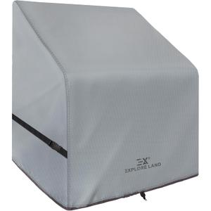 Explore Land Waterproof Boat Center Console Cover Fade Resistant 600D Marine Grade Fabirc Size up to 46"W x 40"D x 46"H, Grey