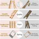Mini Clothespins, Mini Clothes Pins for Photo, 100 Pack Wooden Small Clothes Pin with 32 FT Jute Twine String, Tiny Decorative Clothespin for Little Baby Shower Photos Clips Pictures Crafts Display