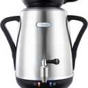 ETHNIQ - Electric Samovar | 4L Stainless Steel Tea Maker | Adjustable Temperature Controller | Boil Dry & Auto Shot-off | 1.2L Porcelain Teapot | Turkish, Persian, Russian Tea Kettle  Black