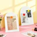 Shimeyao 2 Pcs Magnetic Bulletin Board for Tabletops with 8 Magnets Memo Display Easel Stand for Home Office School Kitchen Table Supplies (Arched,White,12 x 8.5 Inch)