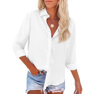 siliteelon Button Down Shirts for Women Dress Shirts Long Sleeve Wrinkle-Free Blouse Casual Solid Office Work Tunic Top, Size: XL