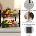 Webtrylics Fruit Basket for Kitchen Counter,Fruit Bowl,Countertop Organizer for Onion Bread and Snack Storage,Heavy Duty Metal Fruit Stand Holder with Liners (2 Tier)