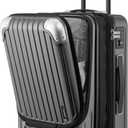 LEVEL8 Grace Carry on Luggage, 20 Inch Expandable Hard Shell Suitcase with Wheels, Abs+Pc Harshell Spinner Luggages with Tsa Lock, Travel Bag for Women Men, Grey, 20 Inch - EXT