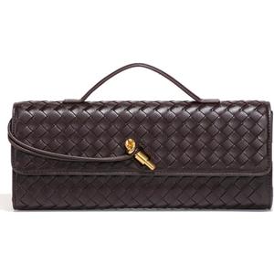 Trendy Woven Evening Clutch Purses Women Underarm Shoulder Handbag Cute Satchels Crossbody Purse PU Leather Wallet