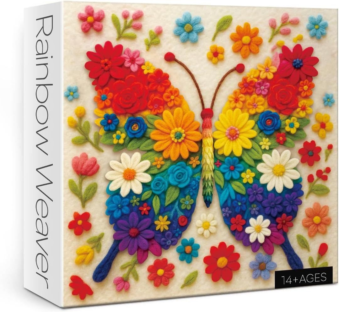 Beautiful Flower Butterfly Puzzles for Adults 1000 Pieces Art, Colorful Nature Spring Floral Jigsaw Puzzles, Pretty Rose Daisy Puzzle, 60.6 60.6 cm