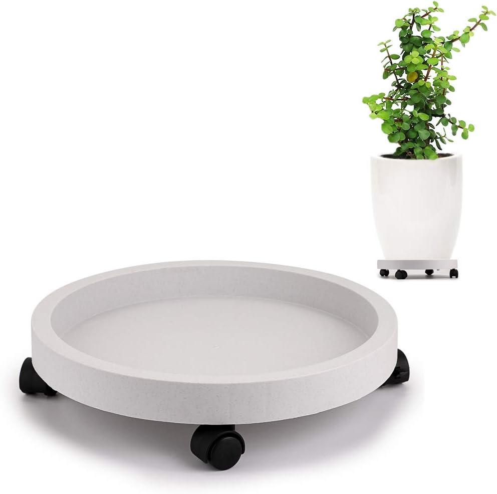 Skelang Plant Caddy 13 Inches, Wheeled Planter Pallet, Plant Stand Dolly for Heavy Planter, Deck Potted Plant, Garden Planter, Load Capacity 120Lbs