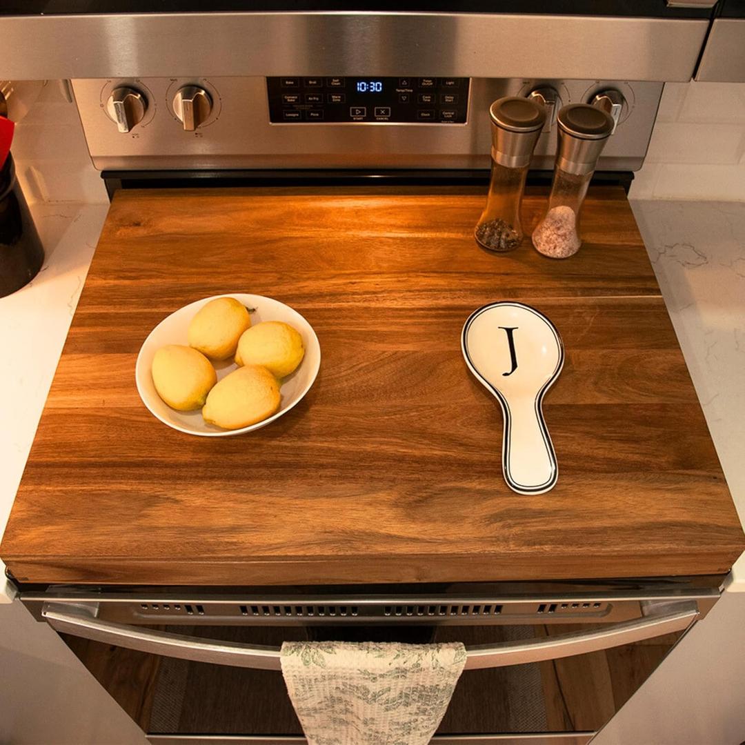Acacia Noodle Board for Gas Stove Top - Stove Top Covers for Gas Burners - Wooden Kitchen Sink Cover for Counter Space & Decorative Tray (30" x 22")