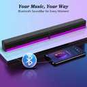 GEOYEAO 2.2 CH Detachable Sound Bar with Built-in Dual Subwoofer, 180W RGB Bluetooth Soundbar for TV, Support HDMI ARC/Optical/AUX, Surround Speaker System for Gaming/Home Theater/PC
