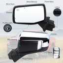Left Driver Side Mirror Compatible With 2019-2025 Chevy Silverado 1500 With Power Glass Power Folding Heated Turn Signal Puddle Lights Mirror Memory Blind Spot Chrome Replace#84898867(14Pins)