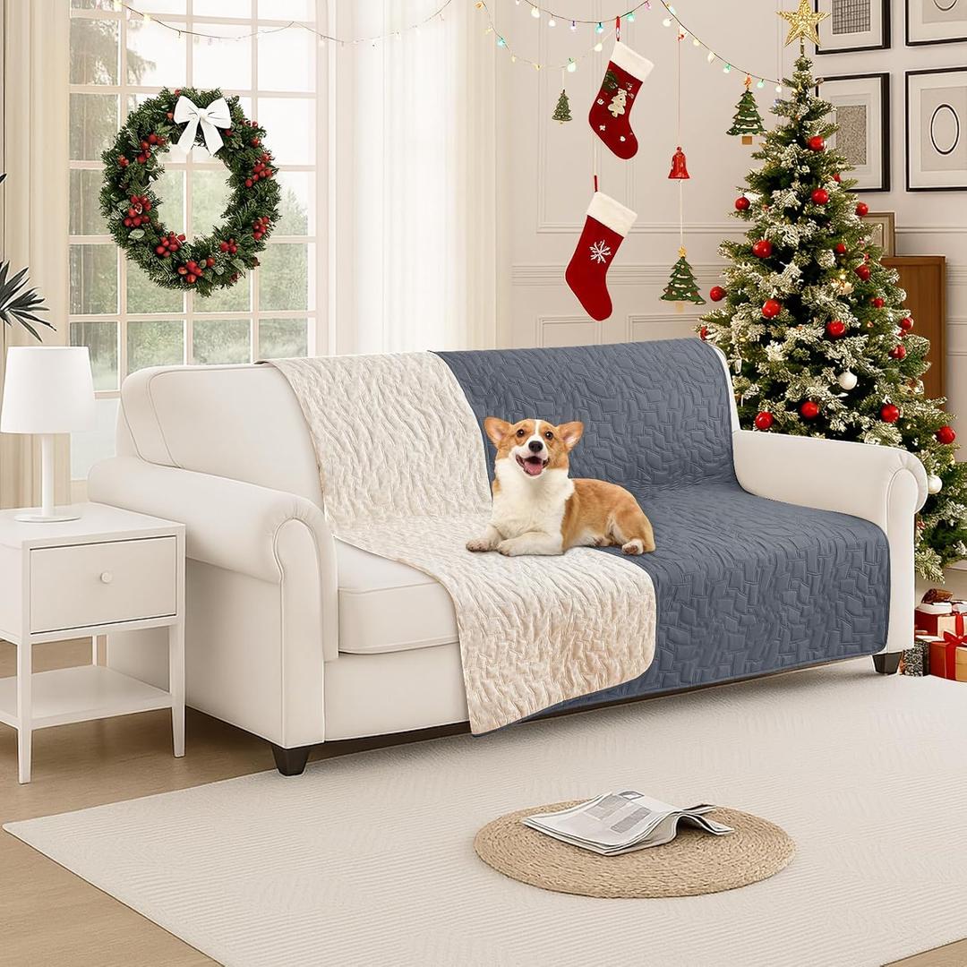Waterproof Dog Bed Cover, Non-Slip Dog Blanket for Couch, Couch Covers for Dogs Washable, Pet Blanket for Furniture, Pet Bed Mat for Sofa, Car, Pet Supplies (52x82 Inch, Dark Grey) (EXP 08/07/26)