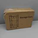 JIUYOTREE 3-Tier Plastic Rolling Storage Cart Utility Cart with Extra Hanging Cups Handles Lockable Wheels for Living Room Bathroom Kitchen Office White