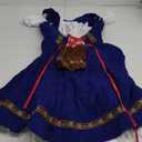 Colorful House Womens Oktoberfest Costume, Velvet German Bavarian Dress for Halloween Carnival (X-Large, Blue)