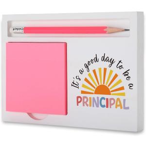 Thank You Principal Gifts for Women Men, Inspirational Desk Organizer for Principals Day Retirement Birthday Back to School Recognition Congratulations promotion, Desk White Note Pad Holder MT19