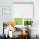Motorized Blinds No Drill Automatic Blinds for Windows Cordless Roller Shades Electric Blinds with Remote Control Smart Blinds (White, 36 x 72)