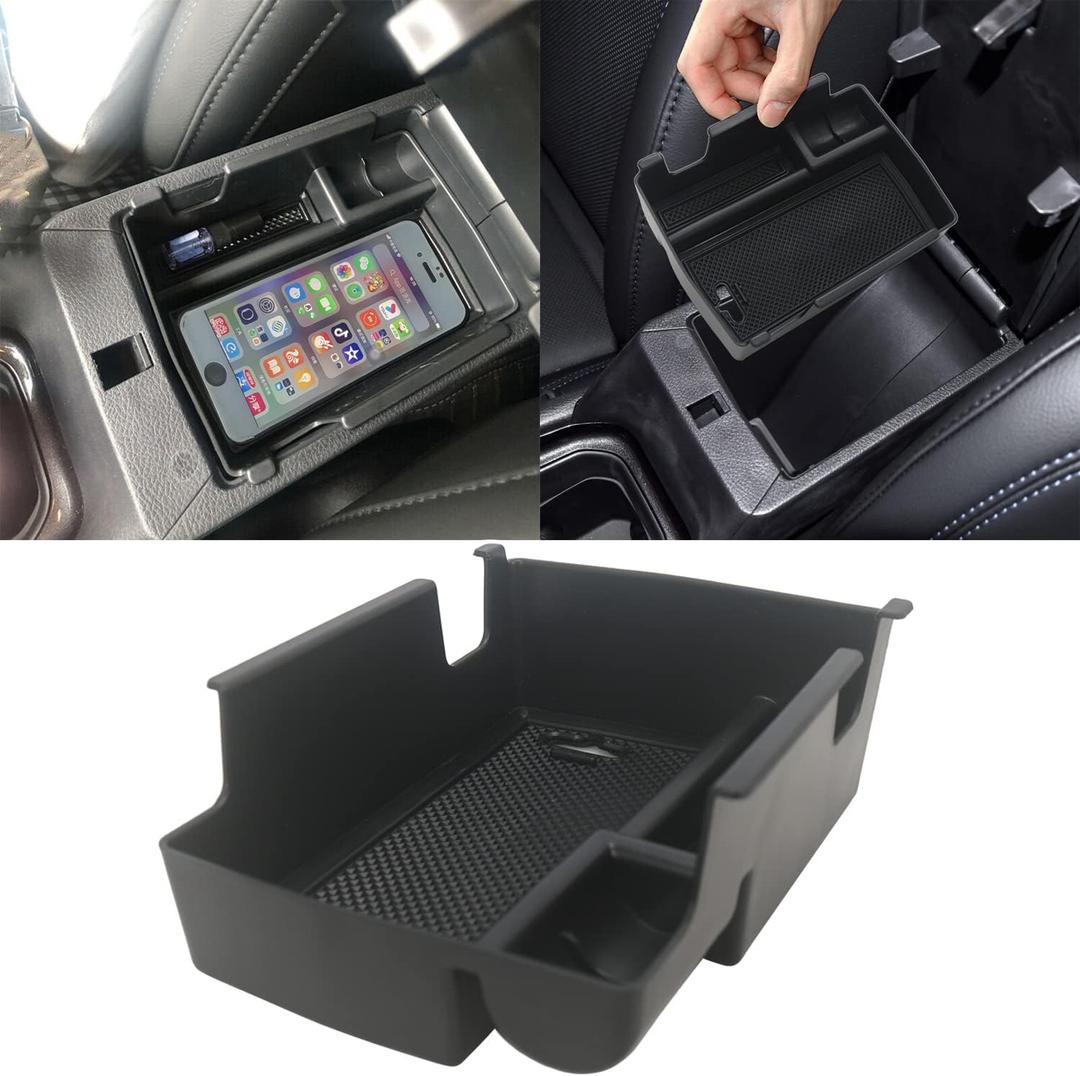 YOCTM Center Console Tray Armrest Secondary Glove Storage Box Compatible with Jeep Compass 2022 2023 2024 2025 Black Interior Accessories Center Console Organizer (Armrest Box)