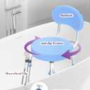 Swivel Shower Chair, 360 Non-Slip Shower Seat with Backrest for Elderly and Disabled, Height Adjustable Rotating Tub Bench for Seniors Bathroom Inside Shower with Compact Frame (Blue)