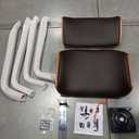 Tyler 26" Counter Height Swivel Brown Faux Leather and Walnut Wood Bar Stool