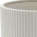 Amazon Basics Fluted Ceramic Round Planter with Drainage Hole, Indoor Outdoor Flower Pot, 10-inch, White
