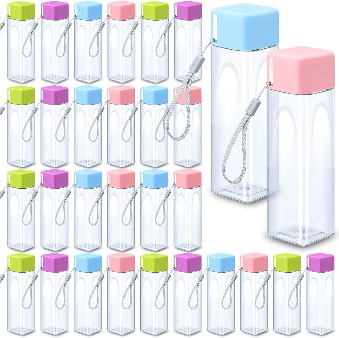 Nuogo 30 Pieces Water Bottle Bulk 17 oz Plastic Water Bottles Bulk Reusable Leak Proof Portable Drink Bottles Large Adults Reusable Large Water Bottles for Outdoor Fitness
