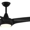MINKA-AIRE F848-CL Light Wave 65" Ceiling Fan, Black Finish with Remote and Additional Wall Control