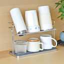 Bottle & Cup Drying Rack with Drain Tray (Stainless Steel Silver)