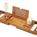 Teak Bathtub Tray, Bathtub Caddy, Expandable Bath Tub Tray Wood, Bath Table Tray&Bathtub Shelf, Luxury Bathtub & Bathroom Accessories and Organizer, House Warming&Wedding Gifts(Large)