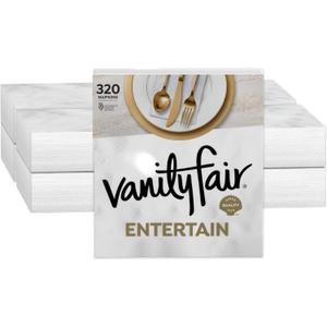 Vanity Fair Entertain Paper Napkins, 40 Count (Pack of 8), Disposable Napkins Made For Entertaining And Events