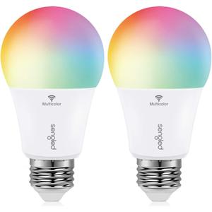 Sengled Smart Bulb, Color Changing Smart Bulbs Compatible with Google Assistant, WiFi Light Bulbs No Hub Required A19 RGB Multicolor LED Light Bulb 60W Equivalent 800LM, 2 Pack