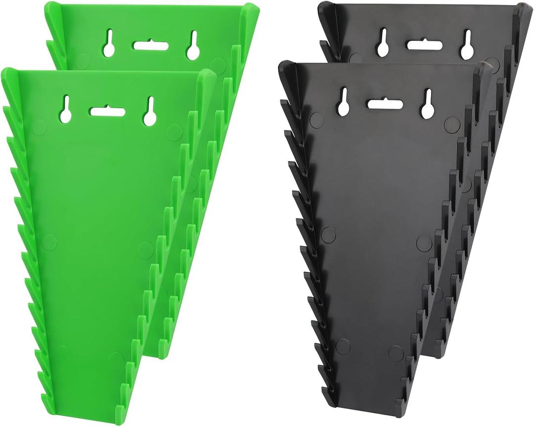 TIHTRY 4Pack Magnetic Wrench Organizer wrench rack Tool Trays, Premium Quality Wrench Holder SAE(1/4" - 1/6") and Metric(6mm-24mm)