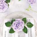 N&T NIETING Artificial Flowers, 50pcs Lavender Fake Rose Flowers with Stem for DIY Wedding Bouquets Centerpieces Arrangements Party Baby Shower Home Decorations
