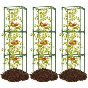 joyhalo 3 Pack Tomato Cage for Garden, 47 Inch Heavy-Duty Tomato Trellis, Height Adjustable Garden Trellis for Climbing Plants Vegetables Flowers Cucumber Peony