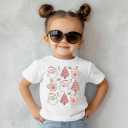 Toddler Boy Christmas Shirt for Girls Kids, Happy Xmas Tee, Santa Snowman Trees Dinosaur Reindeer Digger, 2-6T (3-4T, Tree and Cup-white)