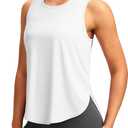 Soothfeel Women's Workout Tank Tops Racerback Sleeveless Running Tennis Shirt Loose Fit Sports Gym Exercise Yoga Athletic Top, Small