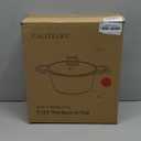 ESLITE LIFE Nonstick Stock Pot with Lid, 5 Quart Granite Casserole Large Soup Pot Pasta Cooking Pot, Induction Compatible, PTFE & PFOA Free, White