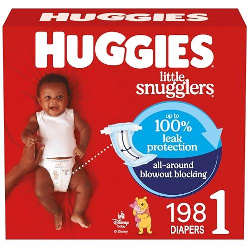 Amazon.com: Huggies Size 1 Diapers, Little Snugglers Diapers, Size 1 (8-14 lbs), 198 Count (6 Packs of 33), Packaging May Vary : Baby