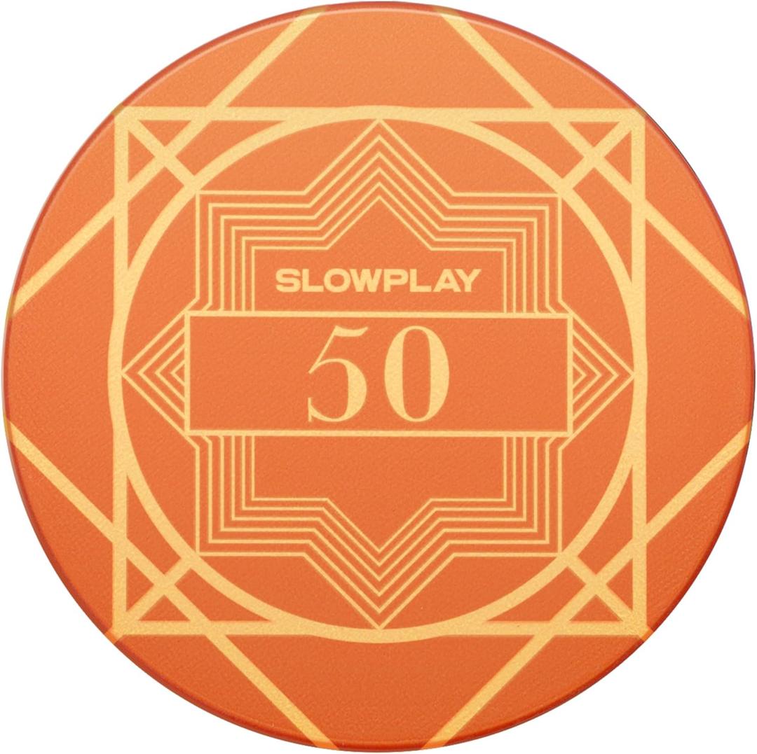 SLOWPLAY Nash Ceramic Poker Chips in Bulk, Casino Grade Ceramic 12-Gram Poker Chip for Texas Hold'em, 43mm Professional Chips Pack of 50 with Denomination of 50