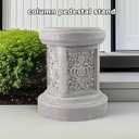 Classic Statuary Stand Outdoor Pedestal Sculpture Decor Plinth Base Riser, Garden or Home Resin Statuary Pedestal, 12.6" Tall, 7.1 Pounds, (Round)