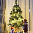 1.57" Black Christmas Ornaments for Christmas Tree 36 Pcs Mini Shatterproof Balls Christmas Tree Decorations Small Xmas Ornaments Balls with Hanging Loop for Wedding Holiday Party Wreath Home Decor