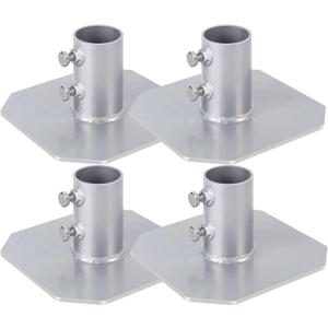 4 Pack Stationary Dock Base Plate,Floating Dock Brackets Hardware, Dock Foot Plate Stationary Dock Bottom Pad for Feet Post Pipe Pole Leg,Support and Hold Docks & Prevent Sinking into Mud