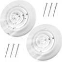 Therwen 2 Pcs Round Vent Cover, Ceiling Diffuser HVAC Vent Duct Cover Replacement with Screws to Install for Home Ventilation Use (6 Inch,White)