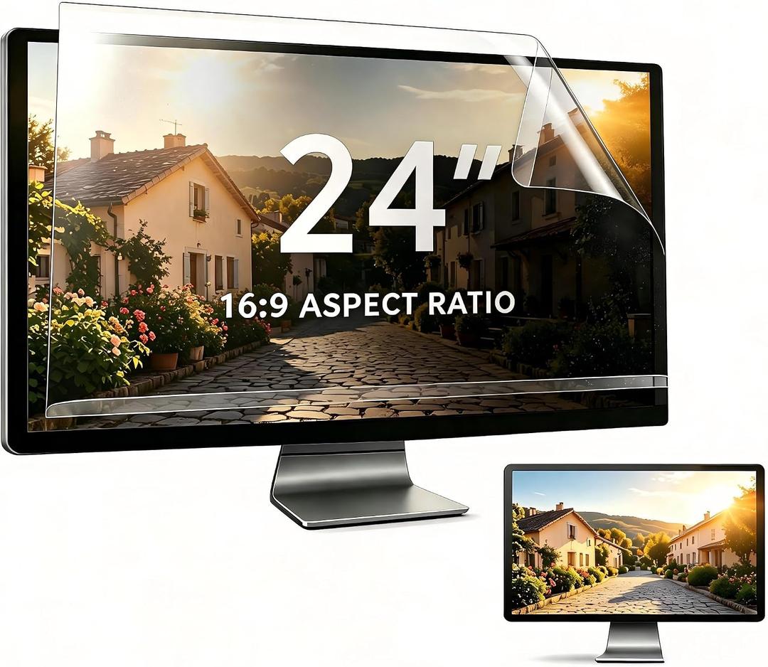 24 Inch Privacy Screen 16:9 Nano-Suction Installation Anti-Glare
