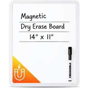 5 x Mr. Pen- Dry Erase Board, 14” x 11” with a Black Dry Erase Marker, White Frame, Small Mini White Board for Students, Fridge, Wall, Locker, Includes Double Sided Tapes