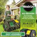 Miracle-Gro Large Dual Chamber Compost Tumbler, 55.4 Gallons Easy-Turn, Fast-Working System All-Season, Heavy-Duty, High Volume Composter with 2 Sliding Doors (2 x 27.7 gallons)