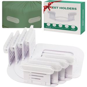 Bed Sheet Holders, No Slip Bed Sheet Locks for Corners, Mattress Sheet Straps Keep Sheets Firm & Tight - Fit Most Mattress Size, Sheet Fasteners Sheet Clips for Bedding(4 Pack)