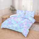 kxry Blue and Purple Galaxy Gradient Glitter Color Comforter Sets Queen Size Tie Dye Ombre Glitter Bedding Sets Rainbow Bedding Quilt for Kids Teen Girls 1 Comforter+ 2 Pillowcases