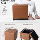 ABHENG Steel Frame Square Ottoman with Storage Caramel UASND645Z
17.7" x 17.7" x 17.7", Hold 660 lbs, 48L Storage Capacity, Waterproof Synthetic Leather, Removable Lid, for Dorm Living Room