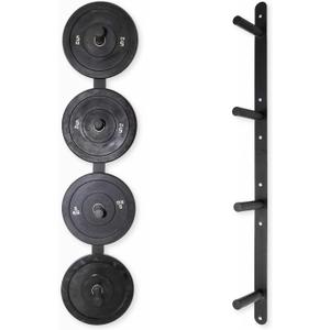 Fitvids Weight Plate Storage Rack, Weight Plate Holder Wall Mounted Bumper Plate Storage for Home Gym, Fit 2" Olympic Plates, 4 Pegs